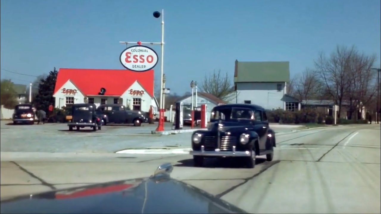 1946 Driving footage in America [60fps HD]