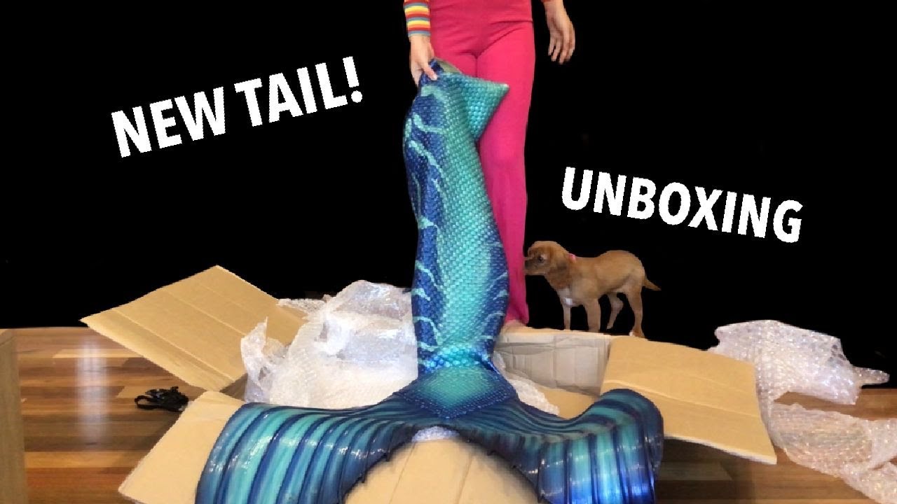 Blue Silicone Mermaid Tail Unboxing - SeethroughSea