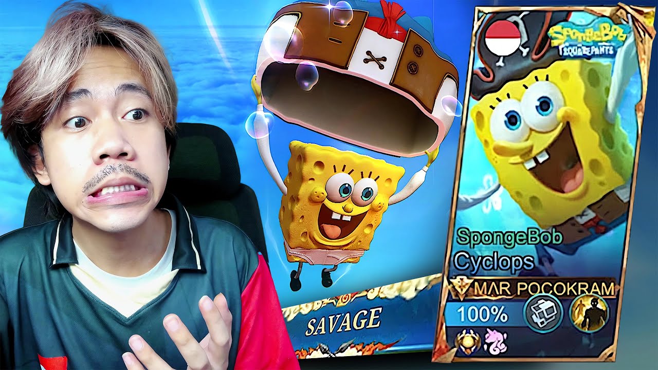 REVIEW SKIN SPONGEBOB CYCLOPS GRATIS DARI MOONTON AUTO SAVAGE - Mobile legends