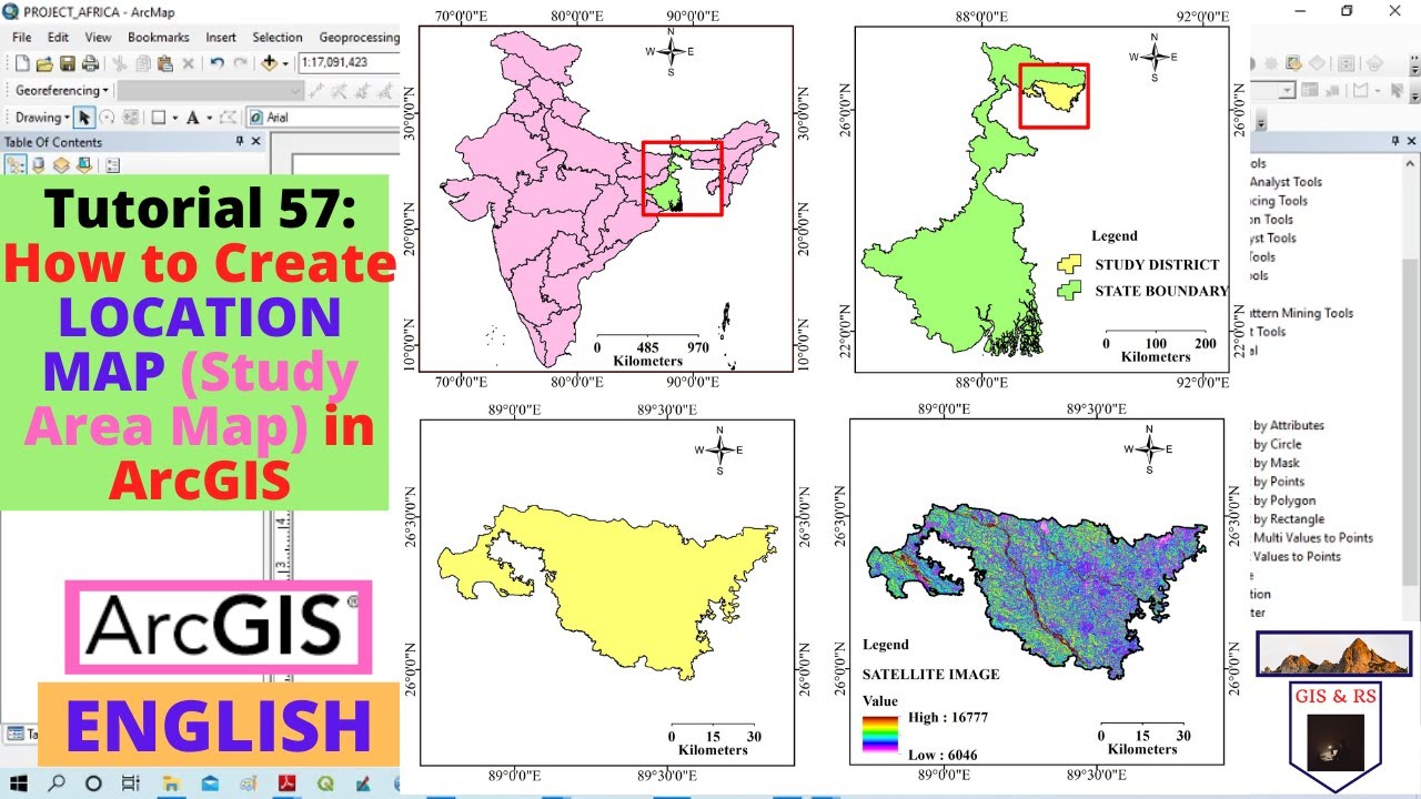 How to Create Study Area Map of India in ArcGIS II Location Map II