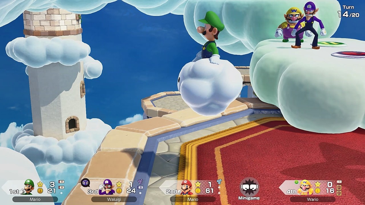Super Mario Party Jamboree #335 Mario's Rainbow Castle Luigi vs Mario vs Wario vs Waluigi