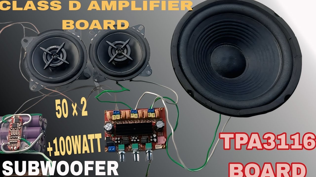 One of best class d amplifier board | Tpa 3116 d2 50&times;2 + 100 watt subwoofer