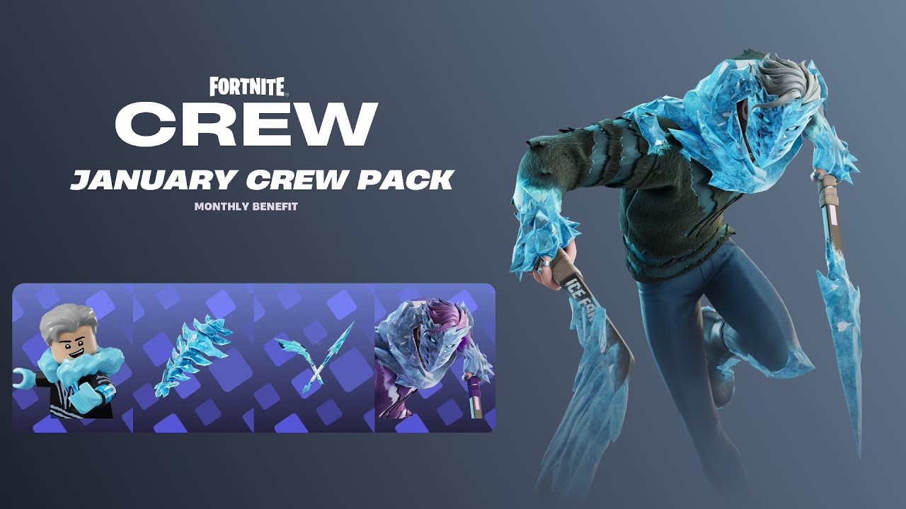 January 2026's Fortnite Crew Skin All Variants