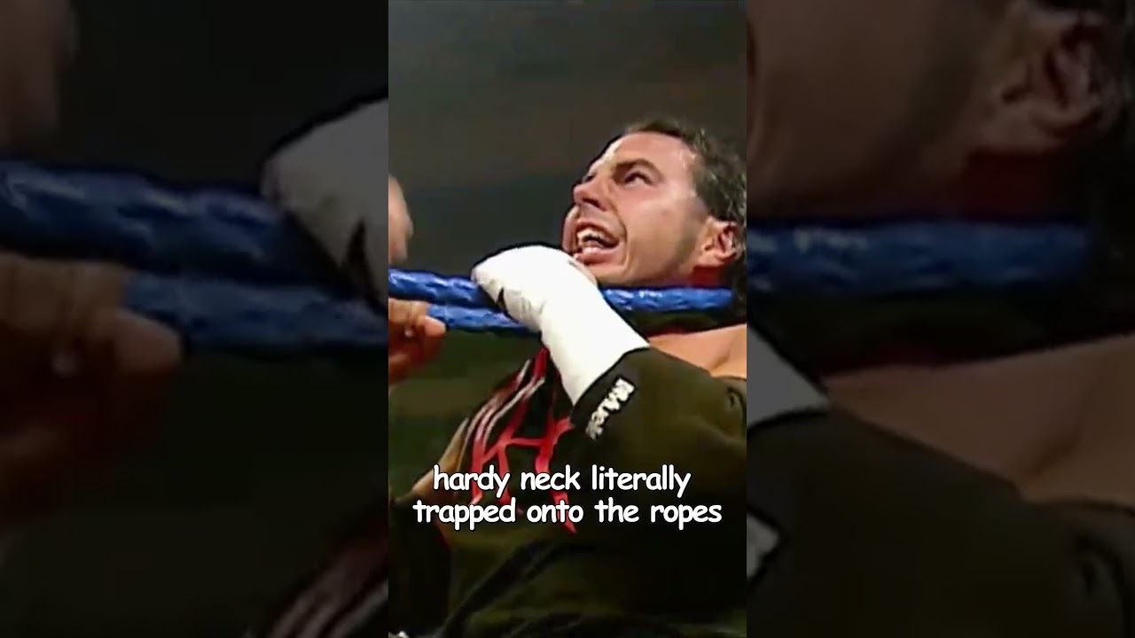 When Matt Hardy's neck was trapped between the ropes #shorts