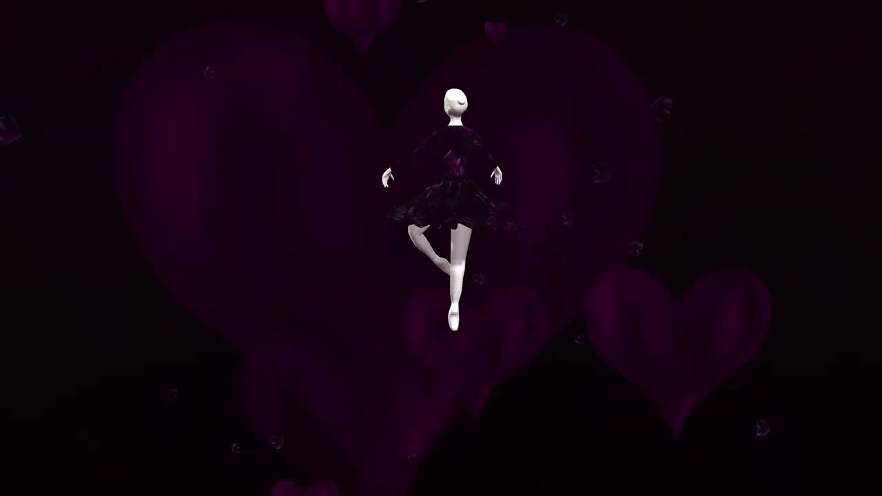 Dancer sculpture animation with heart background video 2024| No Copyright | Download 4K on our site&darr;