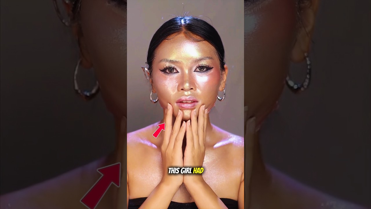 Girl Reveals Her Real Face! 😲 Shocking Transformation After Removing Gold Makeup!" 