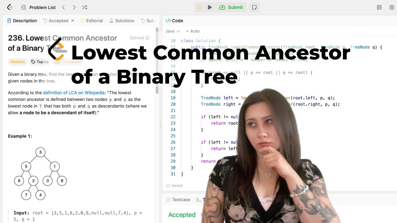 Lowest Common Ancestor of a Binary Tree LeetCode - Java