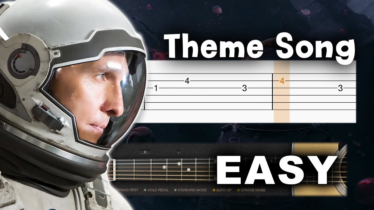 Interstellar - Main theme - EASY Guitar tutorial (TAB)