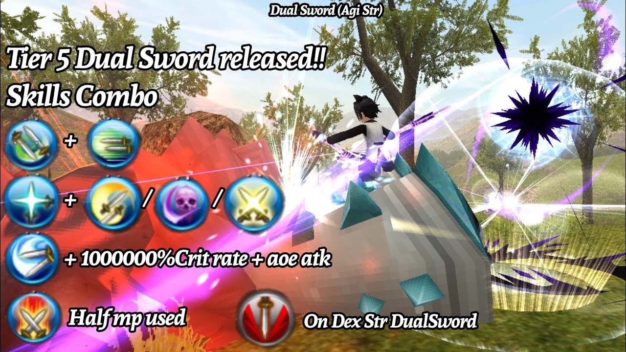 Toram Online - Tier 5 Dual Sword Skills and Combo! Uwoooghh!! (LV 250)
