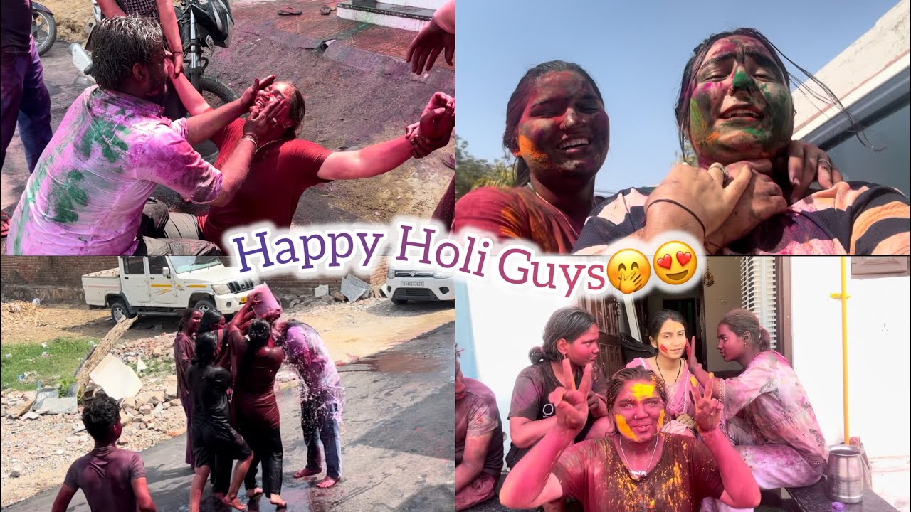 Happy Holi Everyone🎨✨|| Ye Hoti Hai Asli Holi🤭😅|| #happyholi #holivlog #deepikasoni15