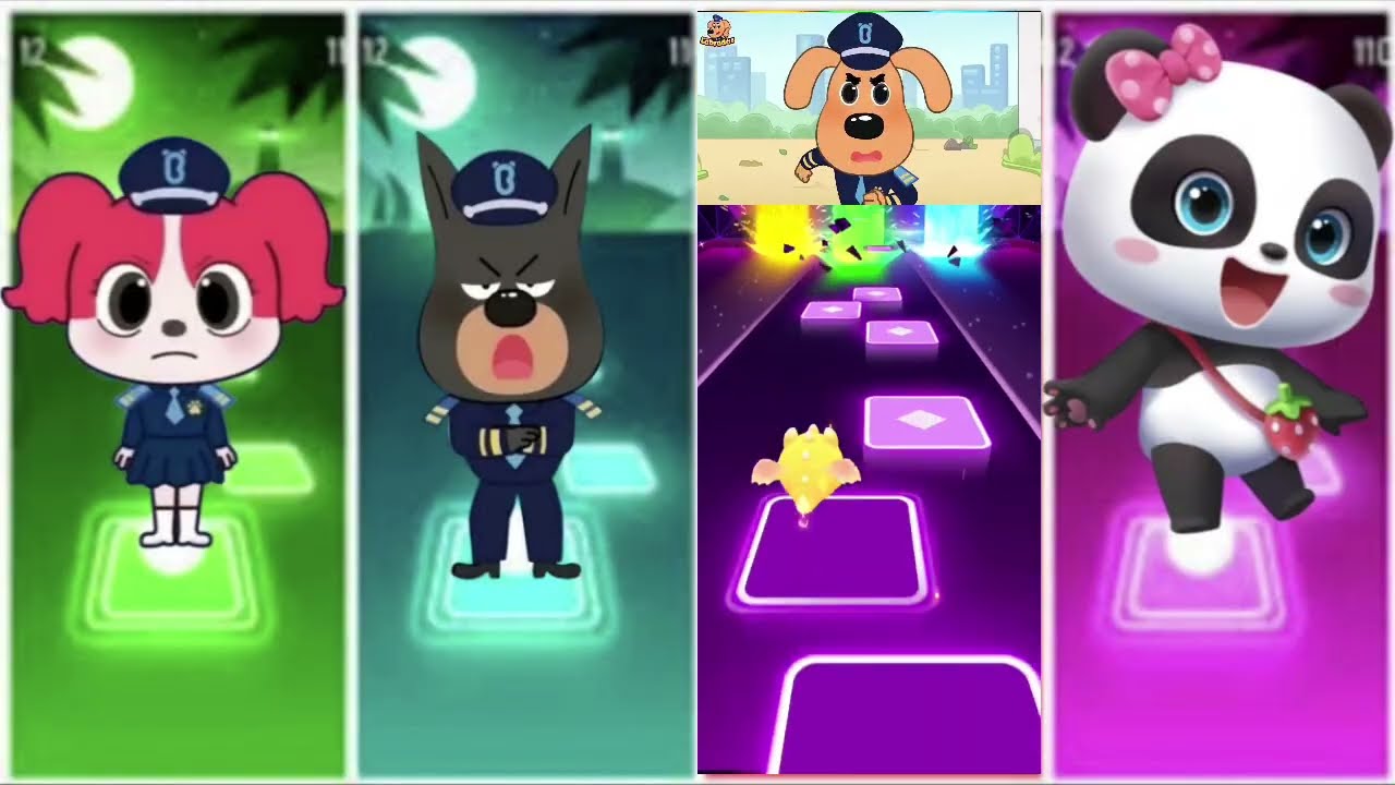 Sheriff Labrador 🆚Police Officer 🆚 Sheriff Papillon 🆚 Sheriff Labrador 🎶 Tiles Hop EDM Rush100