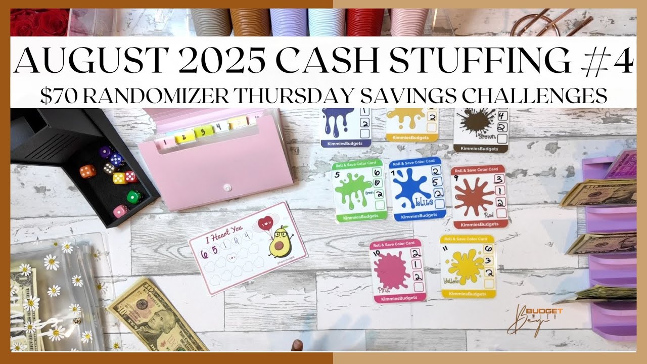 RANDOMIZER THURSDAY $70 CASH STUFFING | AUGUST 2025 | SAVINGS CHALLENGES | SINGLE MOM BUDGET