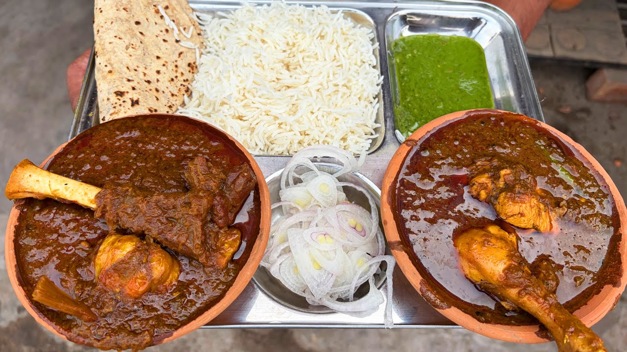 70Kg मुर्गा खुद काटते और गोइठे पर Dum लगा कर बनाते Unique Style का Chicken और Mutton||Zaika Patna Ka
