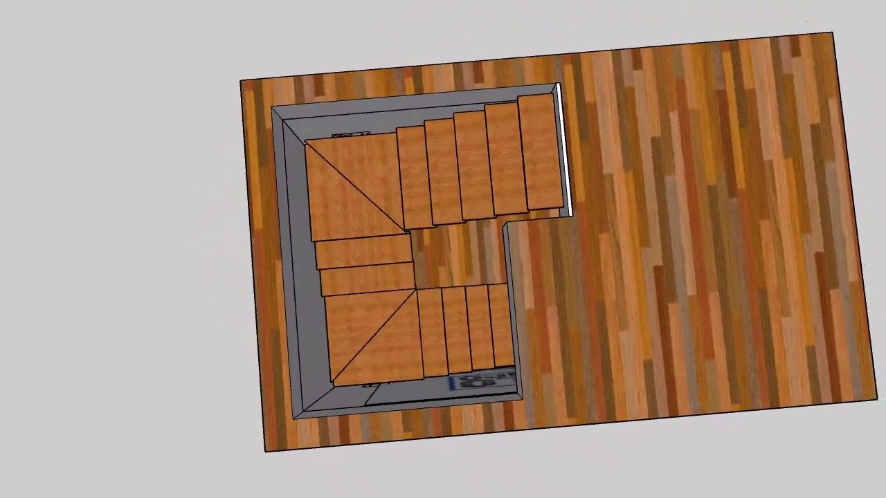 6  Plantilla  Tres tramos de escaleras chapa mono madera