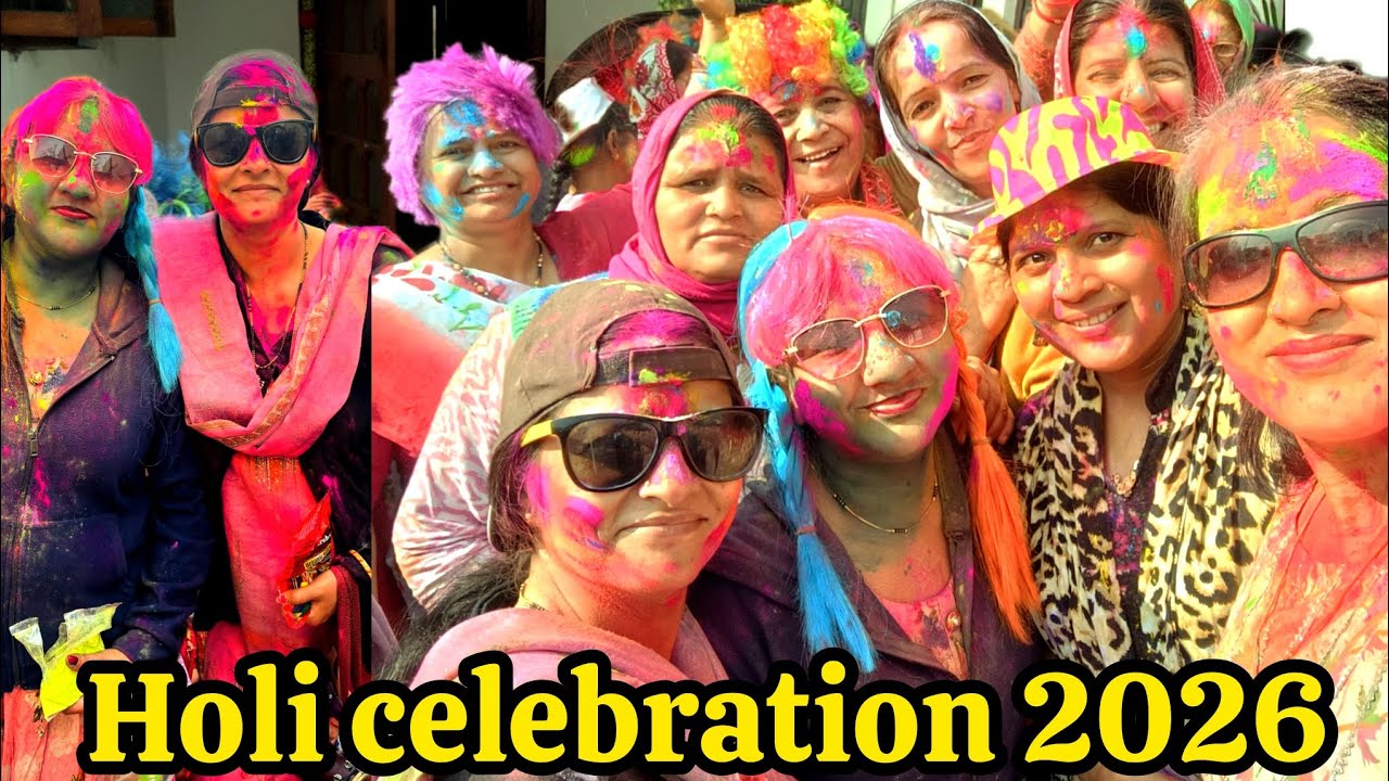 Holi celebration 2026 . beautiful memories full masti dance fun enjoyment 😄😄 happy Holi 🫟🫟🫟🫟..