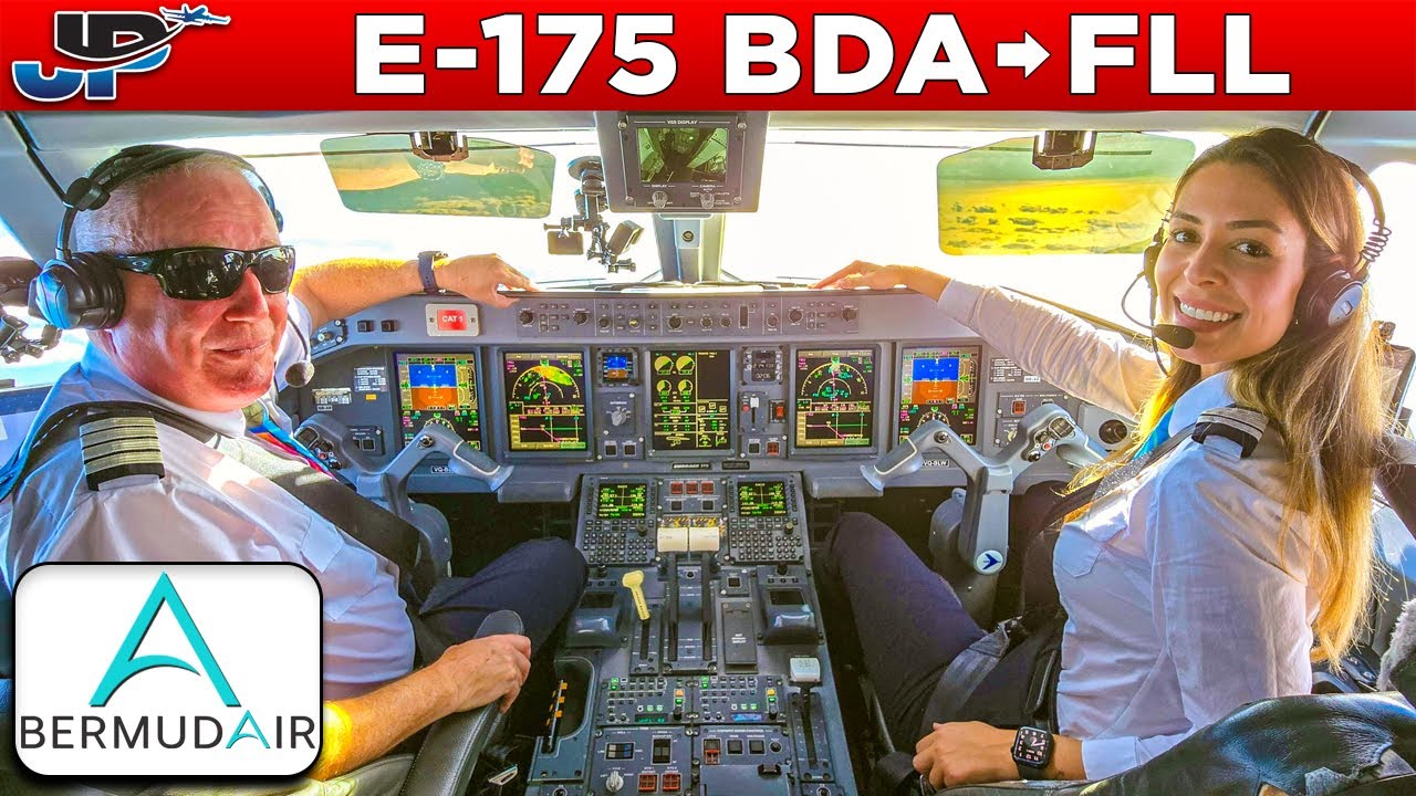 BERMUDAIR Embraer 175 Cockpit Bermuda🇧🇲 to Ft Lauderdale🇺🇸