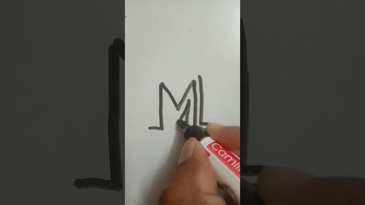 Artistic font M | Draw artistic font M 
