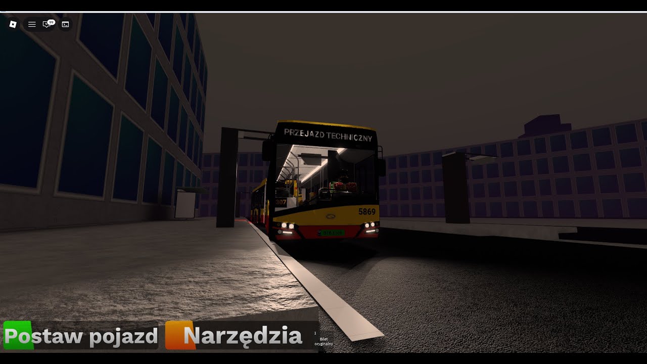 Roblox DTG2 #27Przejazd Solarisem Urbino 18 electric IV #5869 na linii 128 kierunek Pl. Piłsudskiego