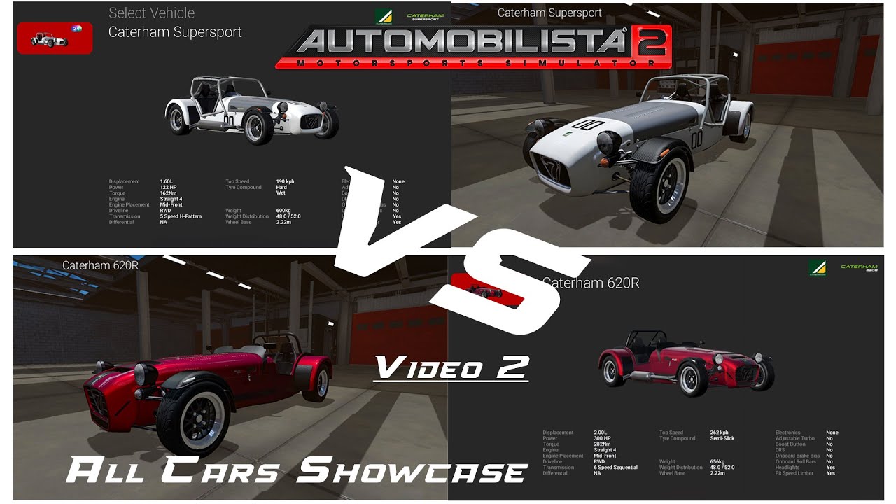 AMS2 | Driving Every Car Video 2 | Lotus 7 Caterham 122HP vs 300HP | One Min Lap | 4K Split Screen