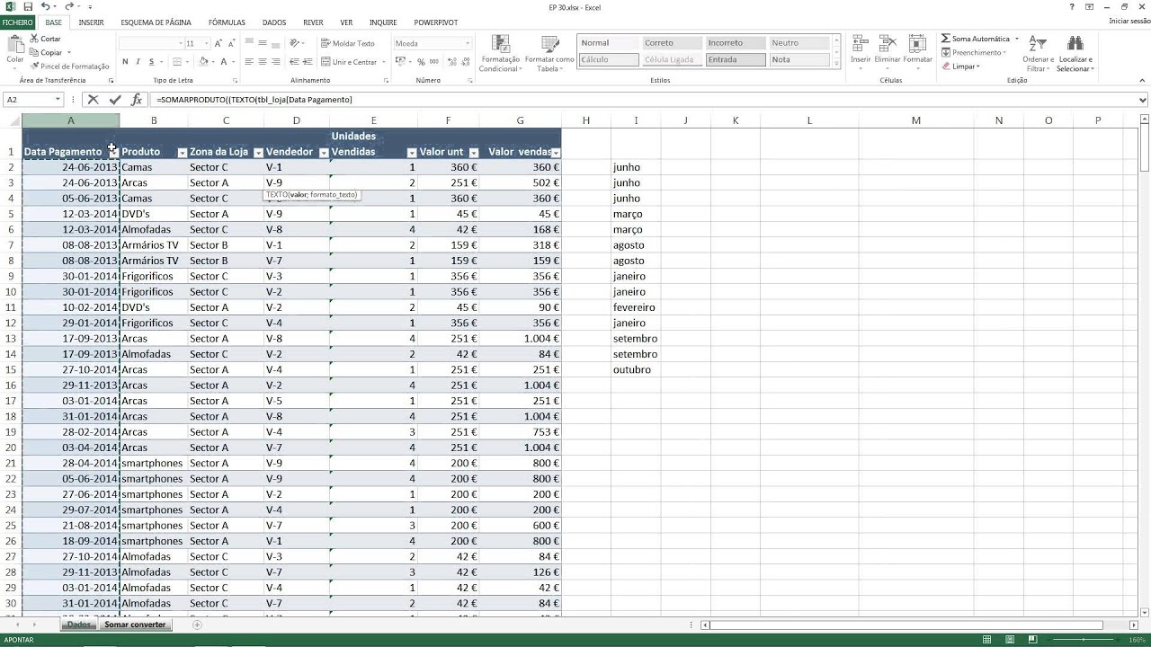 Excel Português 30 - Somar e converter matrizes