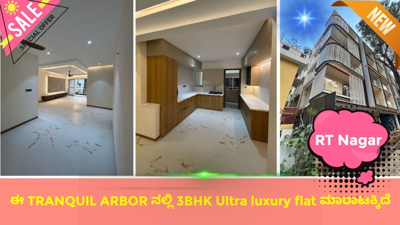 No brokerage direct owner East door 3BHK ultra luxury flat for sale location RT Nagar Bangalore