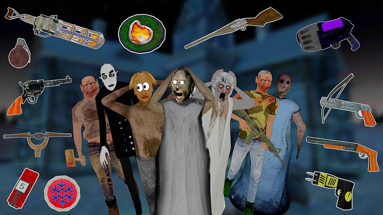 Granny & All Her Family with The Twins & visitors Vs All Unlimited powerful Weapons