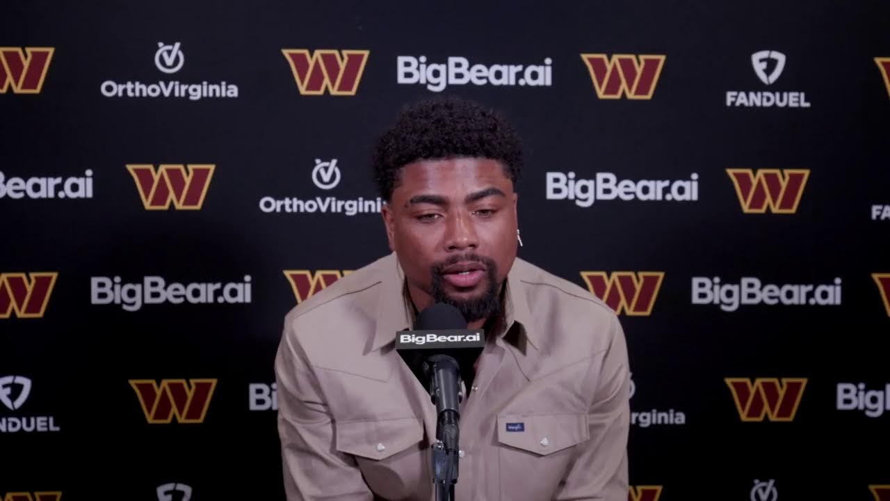 WR Treylon Burks Speaks to the Media After Re-Signing | Washington Commanders