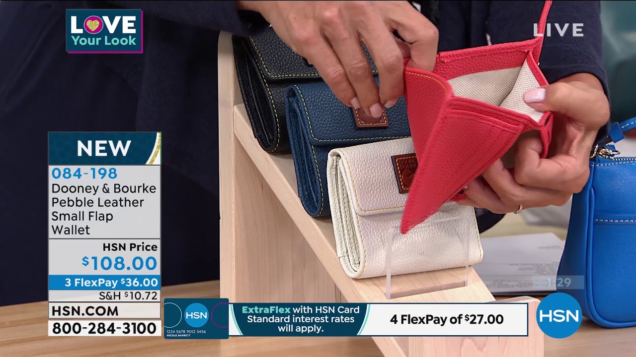 Dooney   Bourke Pebble Leather Small Flap Wallet