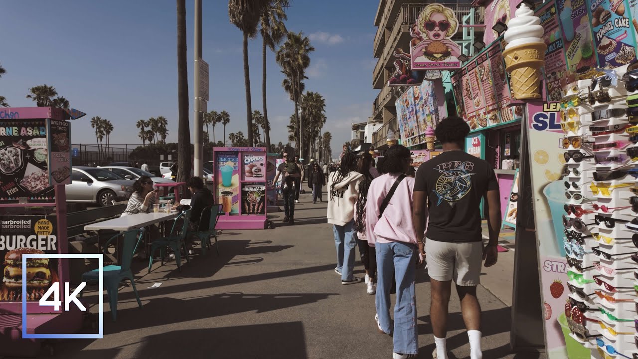 Walking Venice Beach Boardwalk — Daytime Ambience (No Commentary, 4K)