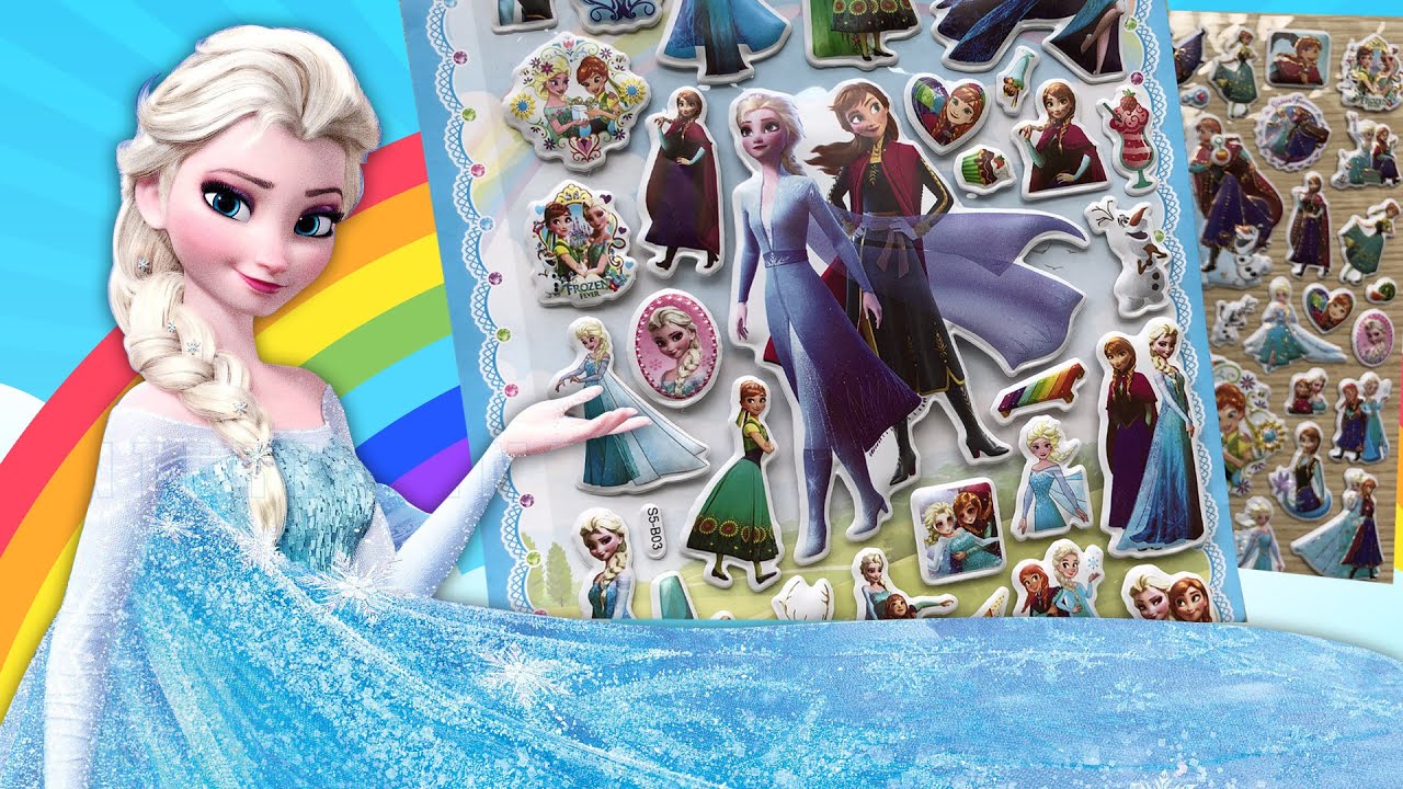 Hình Dán 3D Công Chúa Elsa và Anna phim Nữ Hoàng Băng Giá siêu đẹp| Sticker Elsa Anna | KEOBONGTV