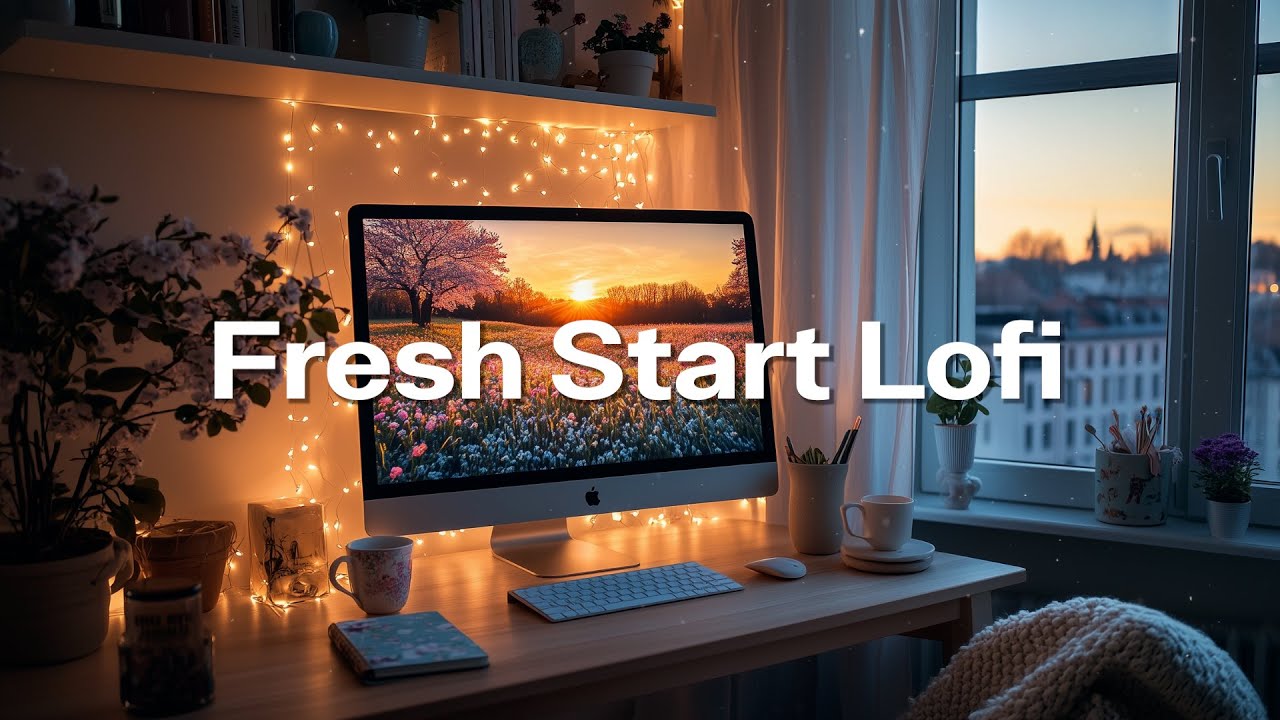 Best Fresh Start Lofi 🕯 25/5 Pomodoro Timer + Gentle Ambience & Cozy Workspace ~ Deep Work, Study