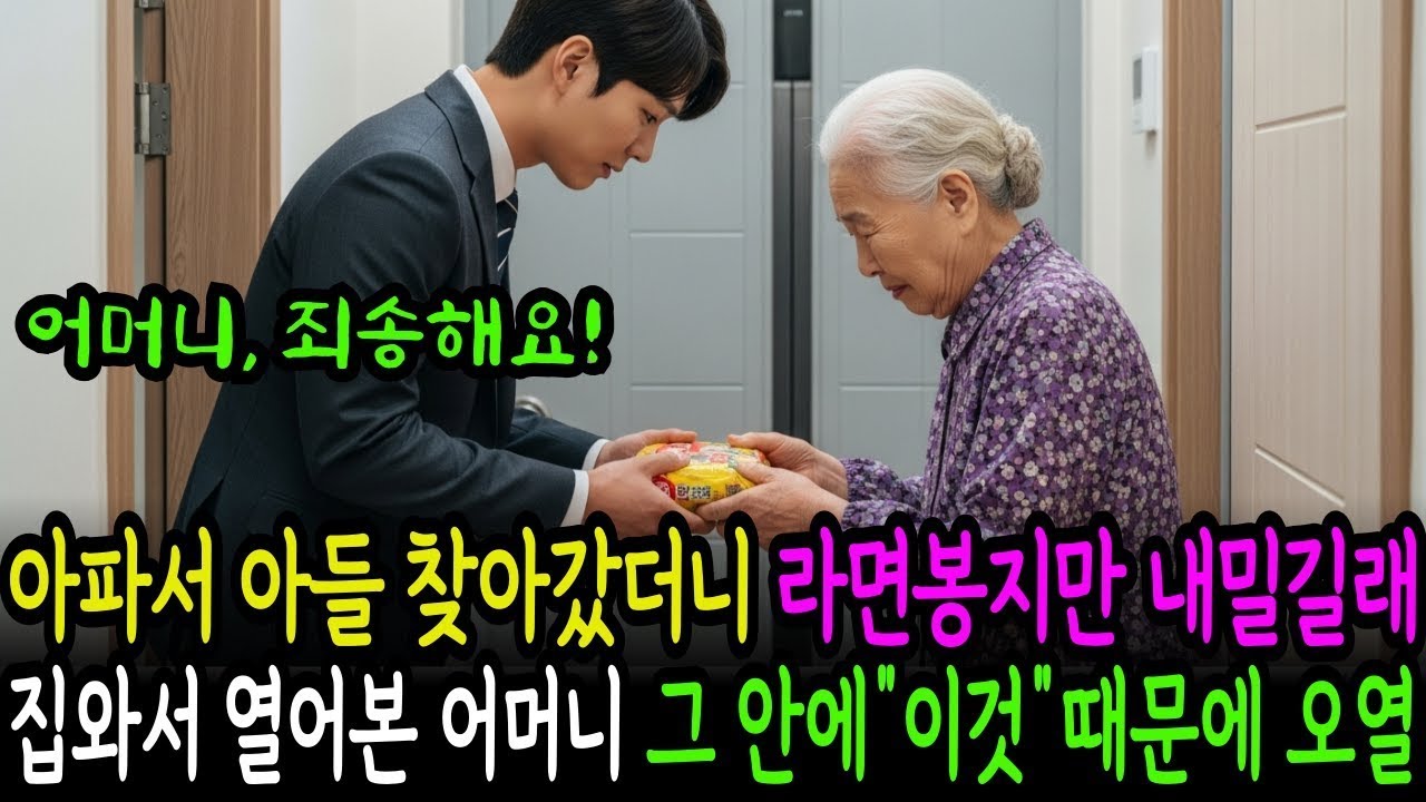 75세 노모가 병원비를 때문에 찾아오자 아들은 라면 봉지만 내밀었고, 집에 와서 봉지를 열어본 어머니는 그 안에 있던 '이것' 때문에 오열했습니다 감동사연