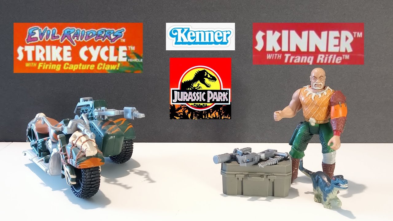 1994 Kenner Jurassic Park Evil Raiders Skinner and Strike Cycle