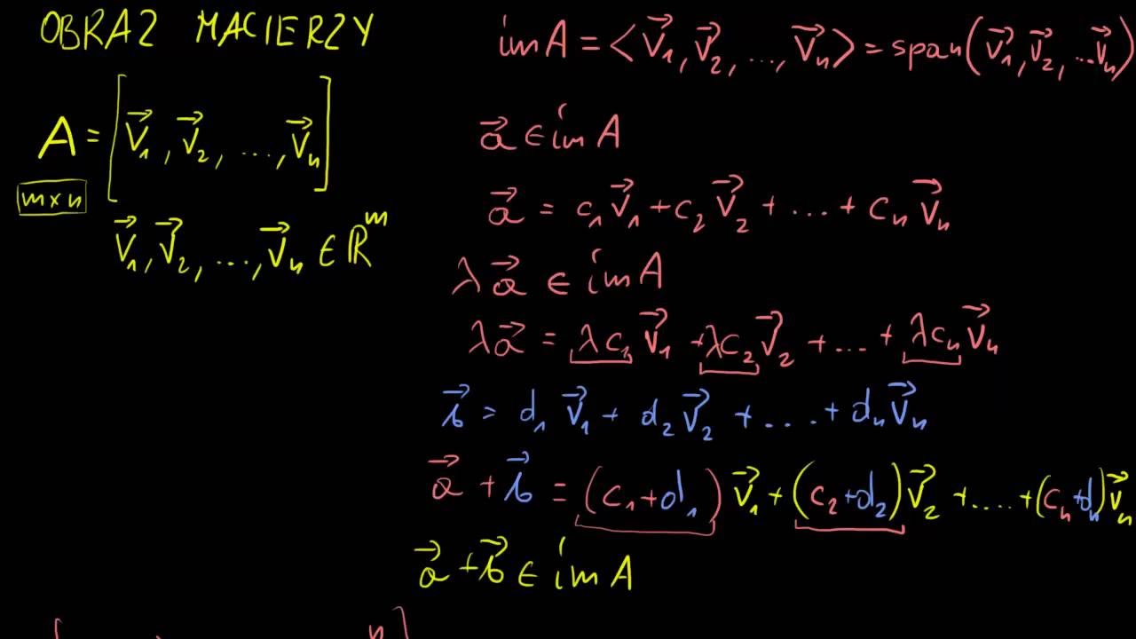 Obraz macierzy - podprzestrzeń rozpięta na kolumnach