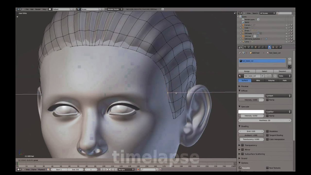 Blenderella - 04 Geometry Hair - 01 Hair Base