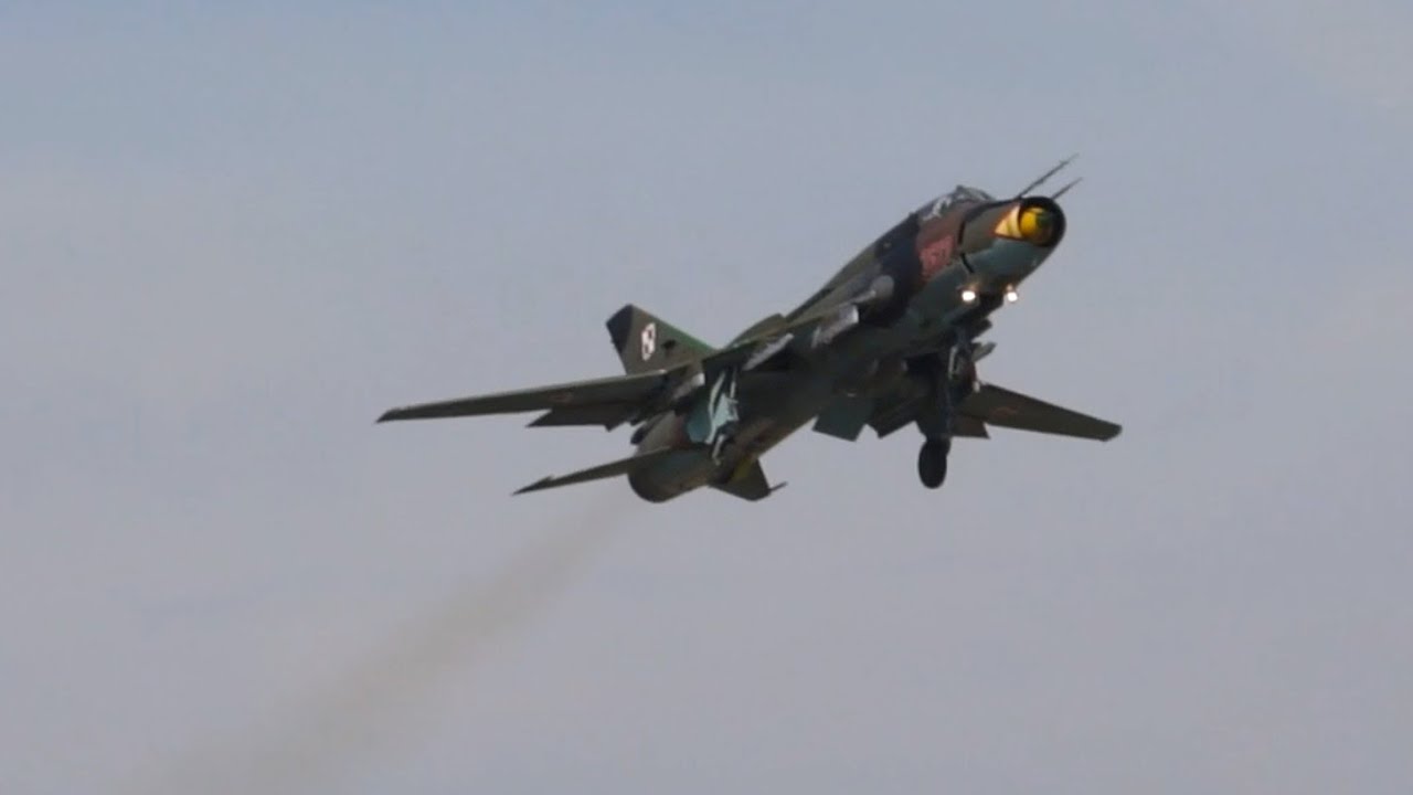 Suchoi SU-22 Fitter Polish Air Force flying Display RIAT Saturday 12 July 2014 Air Show