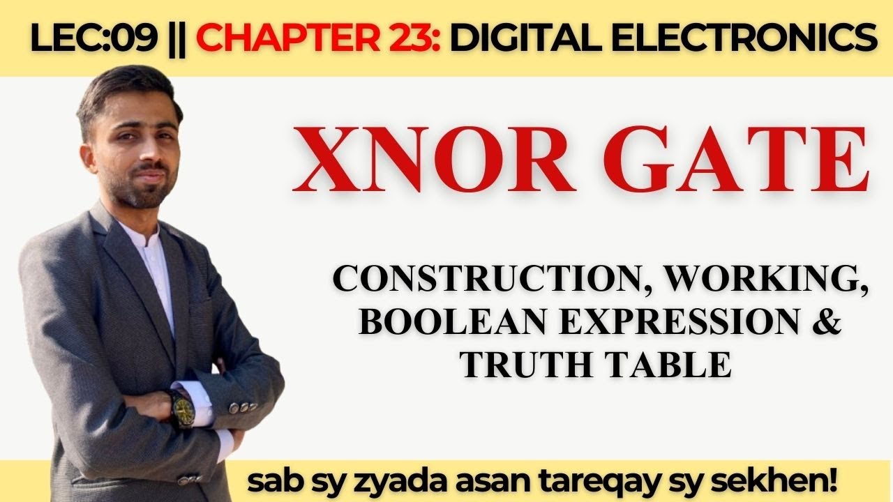 Lec 9 | XNOR GATE | Construction, Working, Boolean Expression & TRUTH TABLE |  @aqacademy1 ​