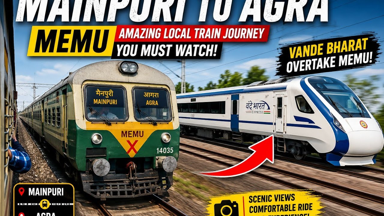 🚆 Mainpuri to Agra MEMU | Amazing Local Train Journey You Must Watch!