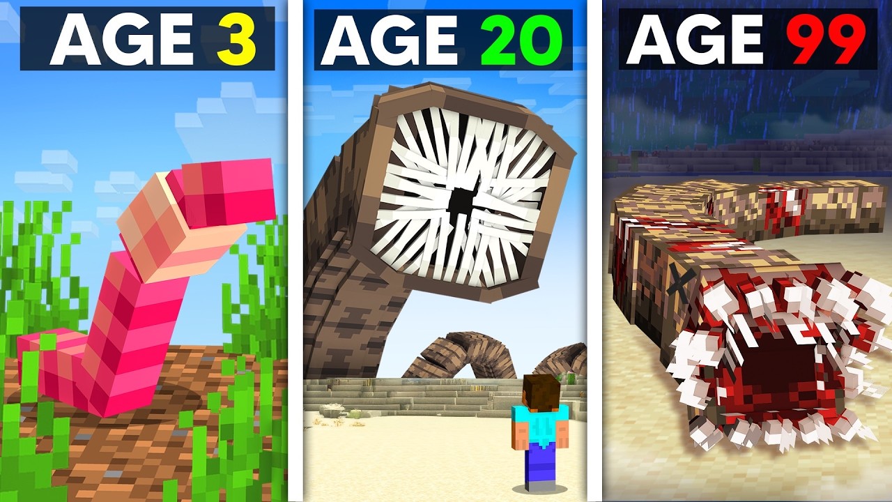 Прожить 99 лет в образе ЧЕРВЯ в Minecraft