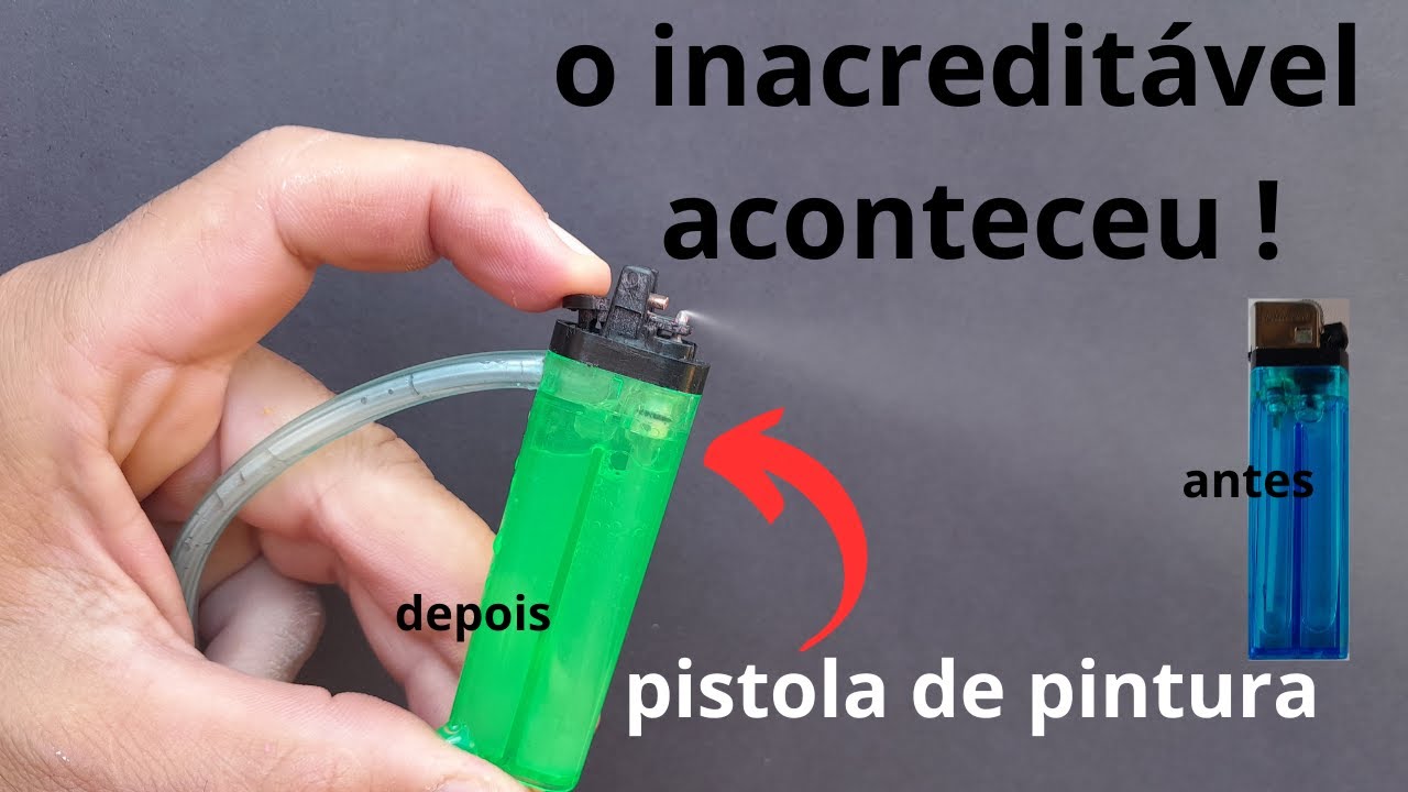 🔥INACREDITÁVEL, PISTOLA DE PINTURA CASEIRA COM ISQUEIRO, ISSO VAI TE SURPREENDER ! TUTORIAL COMPLETO