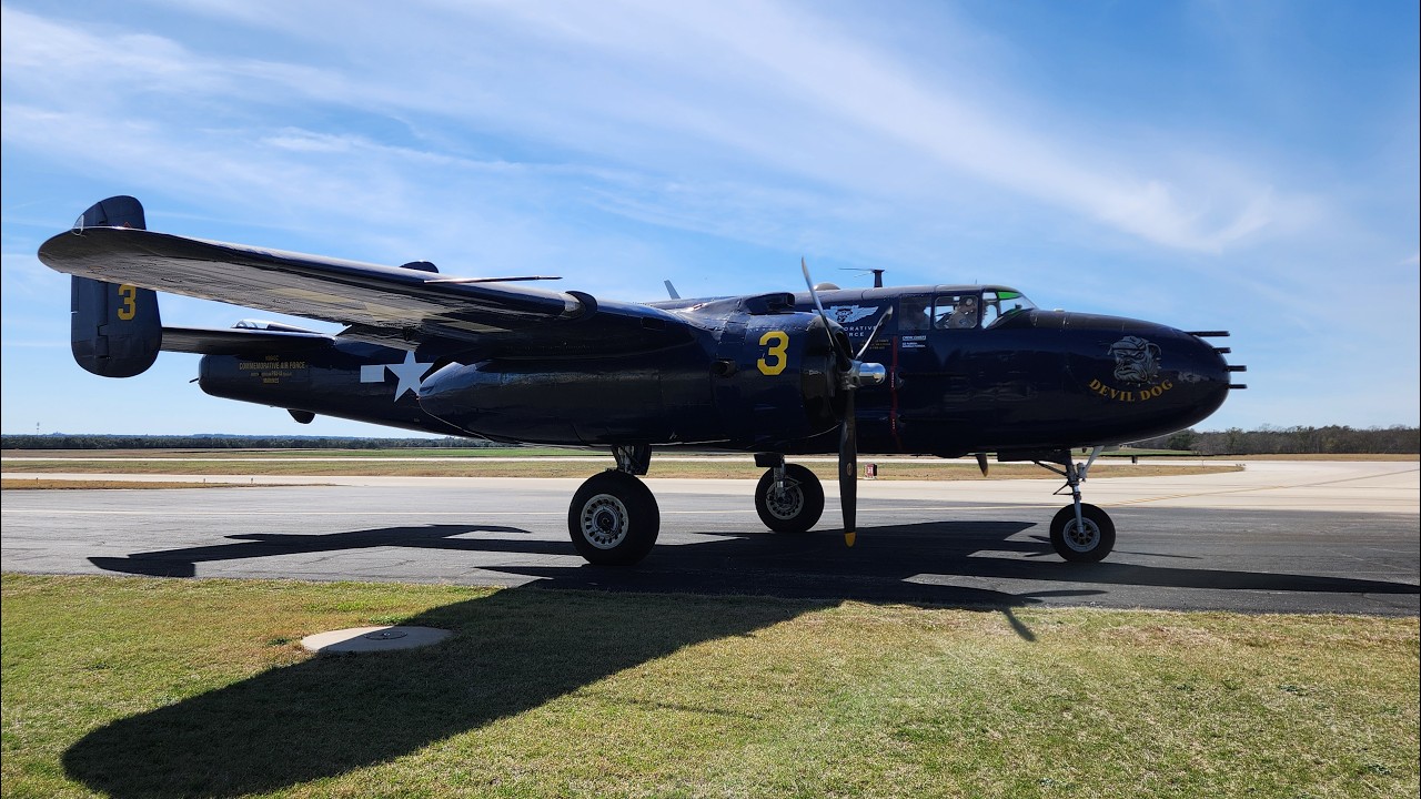 B-25 Engine Run Up.   Warning to Headphone Users!