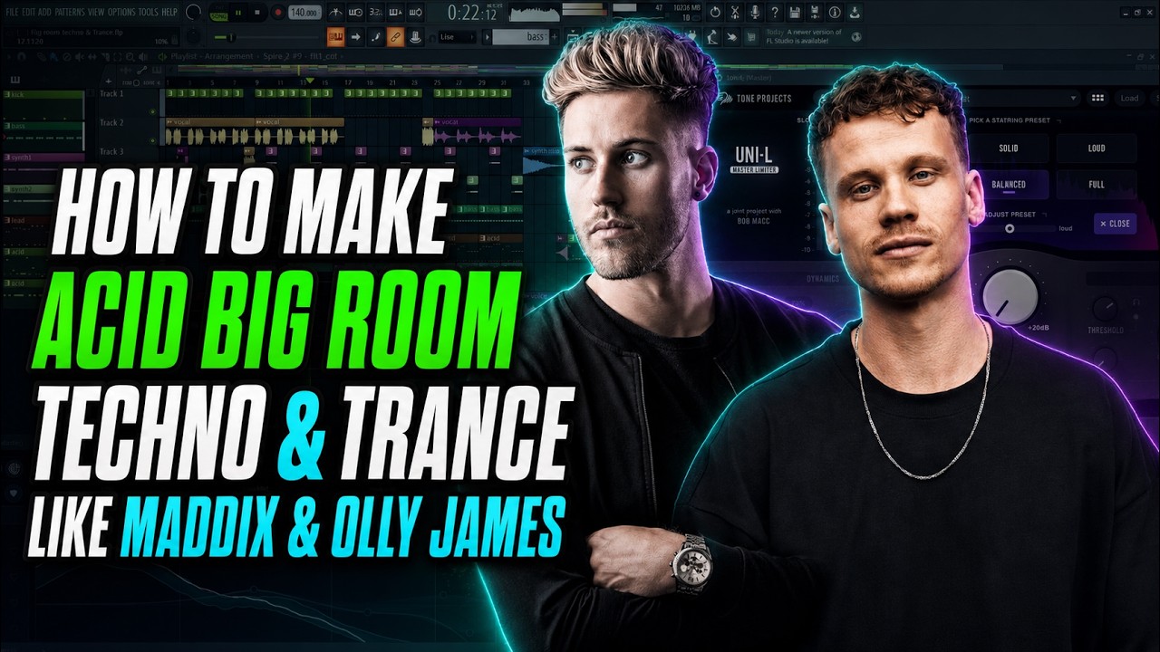 How to Make Acid Big Room Techno & Trance Like Maddix & Olly James - Fl Studio & Ableton, Presets