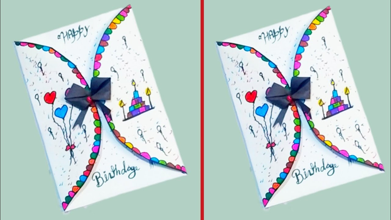 Easy & Beautiful White Paper Birthday Card making | DIY  Birthday Greeting | Handmade Birthday Card