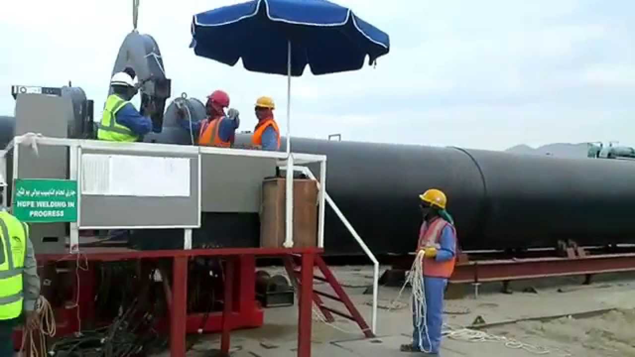 HDPE pipeline installation at Al Ghubrah power generation and water desalination plant Oman