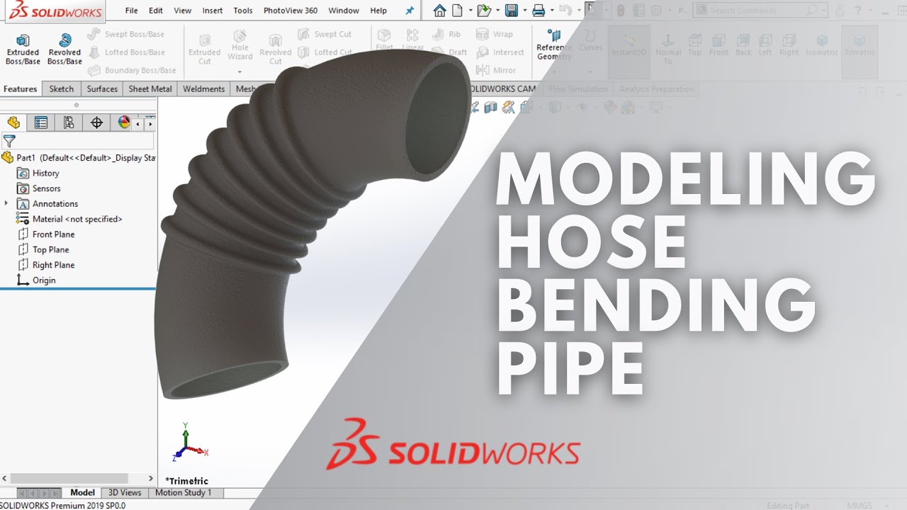 SOLIDWORKS , HOW TO CREATE HOSE BENDING PIPE IN SOLIDWROKS