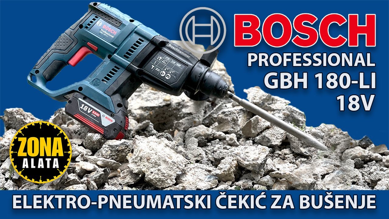 Bosch GBH 180-LI Akumulatorska Udarna Bušilica za Beton - Elektropneumatski Čekić 18V 2J Brushless