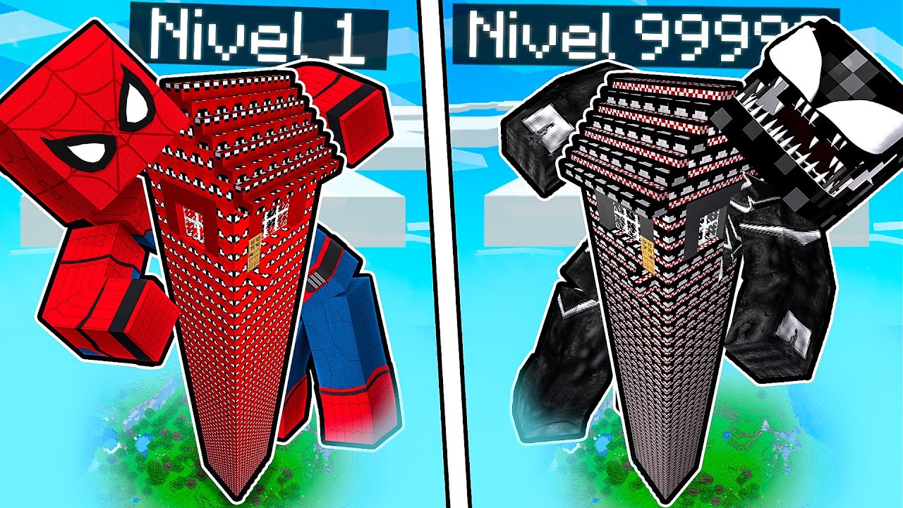 TORRE COM ARMADILHAS DO HOMEM-ARANHA VS TORRE COM ARMADILHAS DO VENOM NO MINECRAFT !