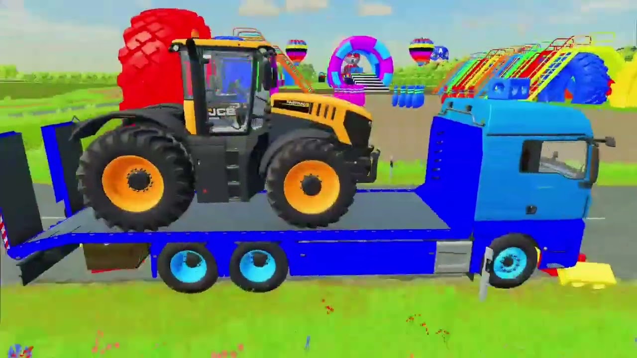 TRANSPORTING CARS,POLICE CARS, FIRE TRUCK,AMBULANCE WITH TRUCK, farming simulator 22 games