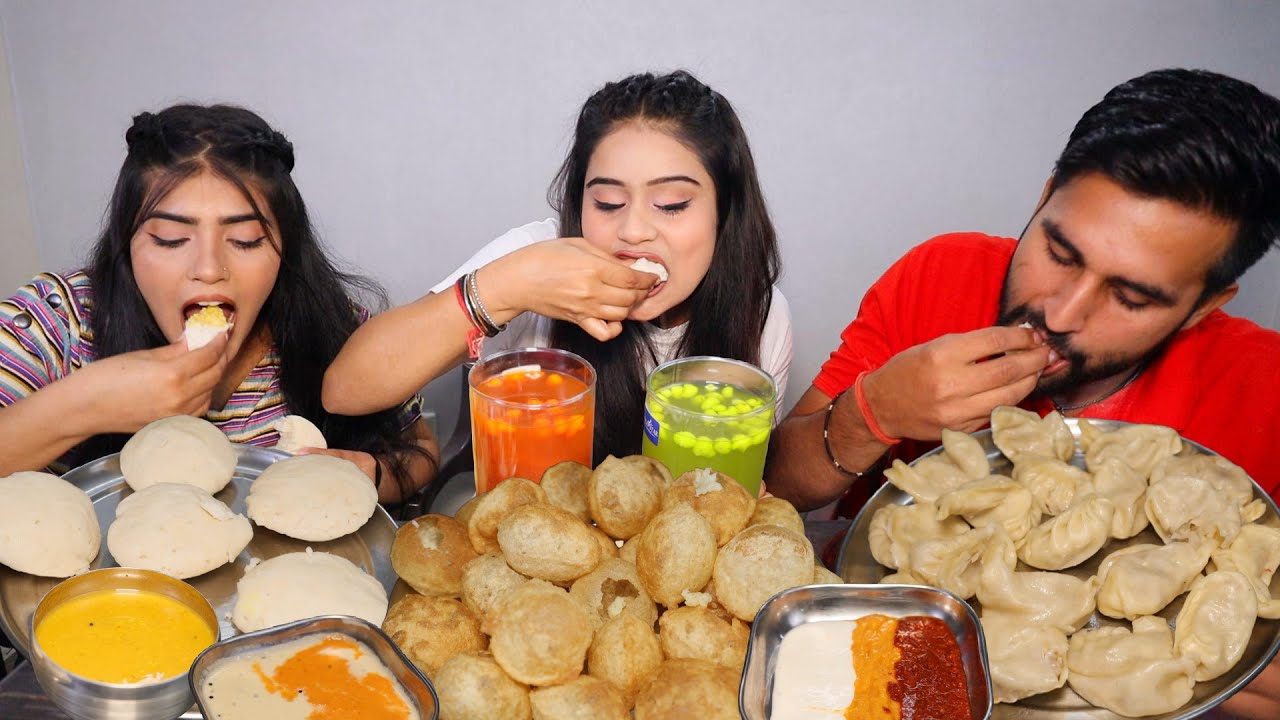 Momos, Idli and Golgappa ( Pani Puri ) Eating Challenge | Eating Competition | Food Challenge