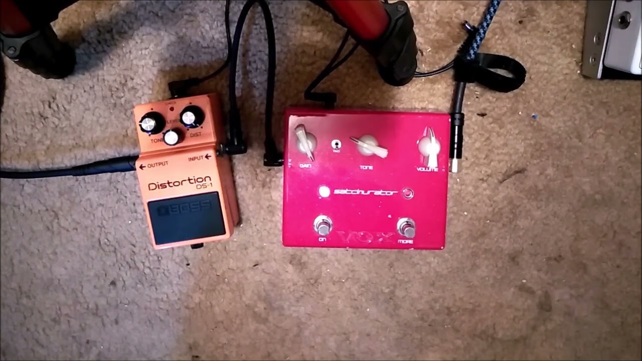 1986 Japanese Boss DS-1 vs Satriani Satchurator - Side By Side Pedal Comparison